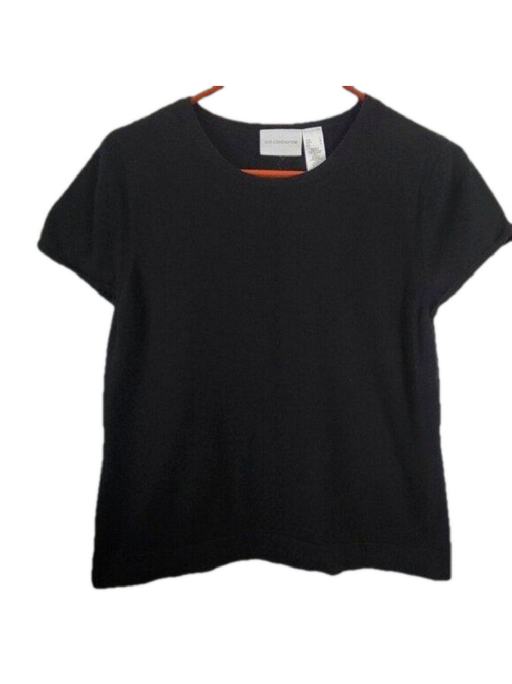 Liz Claiborne Black Sweater imported yarn Lg workwear soft knit Y2K classic chic